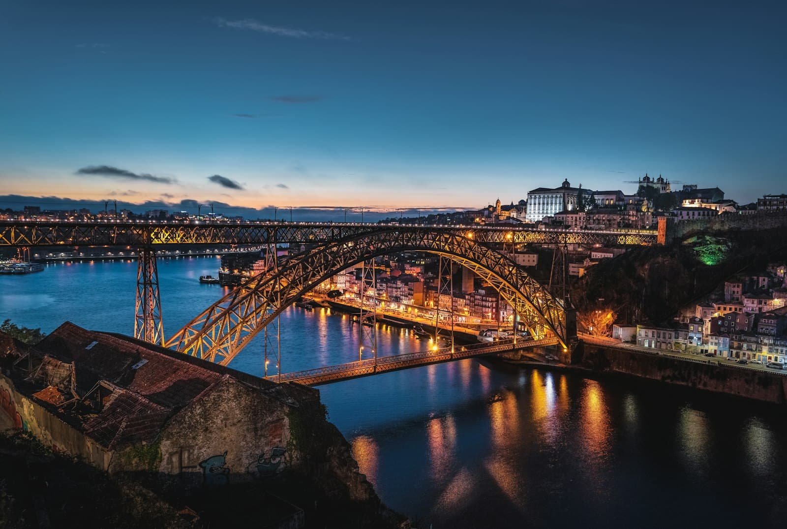 Dom Luis I Bridge at night