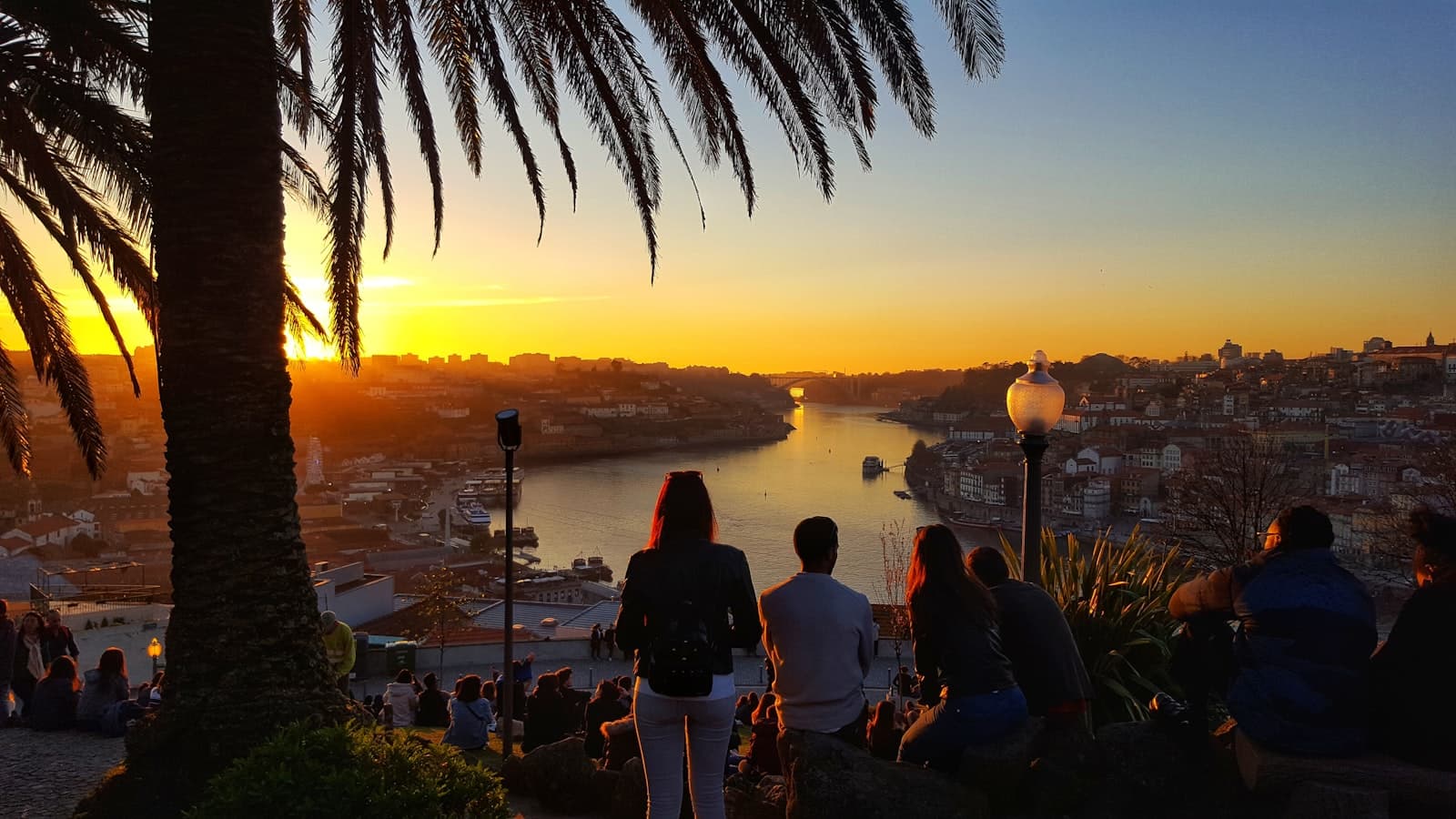 Porto riverfront at sunset